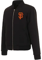 San Francisco Giants Womens Black Reversible Fleece Zip Up Medium Weight Jacket