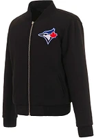 Toronto Blue Jays Womens Black Reversible Fleece Zip Up Medium Weight Jacket