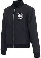 Detroit Tigers Womens Navy Blue Reversible Fleece Zip Up Medium Weight Jacket
