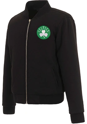 Boston Celtics Womens Black Reversible Fleece Zip Up Medium Weight Jacket