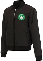Boston Celtics Womens Black Reversible Fleece Zip Up Medium Weight Jacket