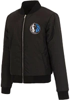 Dallas Mavericks Womens Black Reversible Fleece Zip Up Medium Weight Jacket