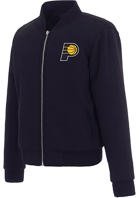 Indiana Pacers Womens Navy Blue Reversible Fleece Zip Up Medium Weight Jacket