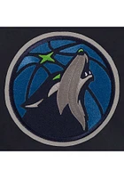 Minnesota Timberwolves Womens Navy Blue Reversible Fleece Zip Up Medium Weight Jacket