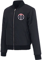 Washington Wizards Womens Navy Blue Reversible Fleece Zip Up Medium Weight Jacket