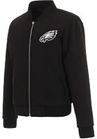 Philadelphia Eagles Womens Black Reversible Fleece Zip Up Medium Weight Jacket