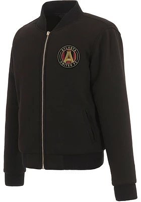 Atlanta United FC Womens Black Reversible Fleece Zip Up Medium Weight Jacket