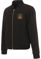 Atlanta United FC Womens Black Reversible Fleece Zip Up Medium Weight Jacket