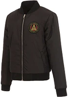 Atlanta United FC Womens Black Reversible Fleece Zip Up Medium Weight Jacket