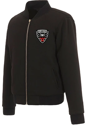 DC United Womens Black Reversible Fleece Zip Up Medium Weight Jacket