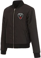 DC United Womens Black Reversible Fleece Zip Up Medium Weight Jacket