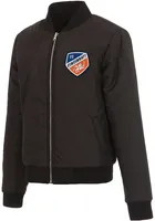 FC Cincinnati Womens Black Reversible Fleece Zip Up Medium Weight Jacket