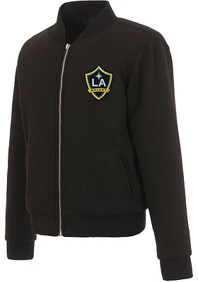 LA Galaxy Womens Black Reversible Fleece Zip Up Medium Weight Jacket