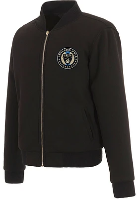 Philadelphia Union Womens Black Reversible Fleece Zip Up Medium Weight Jacket