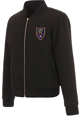 Real Salt Lake Womens Black Reversible Fleece Zip Up Medium Weight Jacket