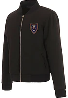 Real Salt Lake Womens Black Reversible Fleece Zip Up Medium Weight Jacket