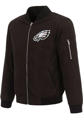 Philadelphia Eagles Mens Black Nylon Bomber Light Weight Jacket