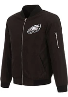 Philadelphia Eagles Mens Black Nylon Bomber Light Weight Jacket