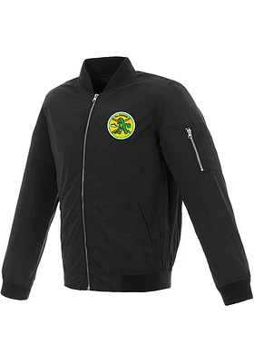 Oakland Athletics Mens Black Nylon Bomber Light Weight Jacket