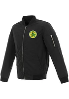 Oakland Athletics Mens Black Nylon Bomber Light Weight Jacket