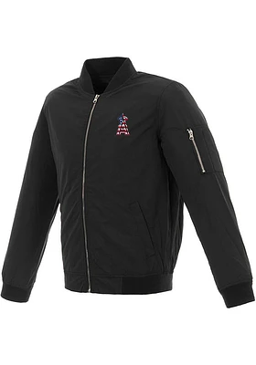 Los Angeles Angels Mens Black Nylon Bomber Light Weight Jacket
