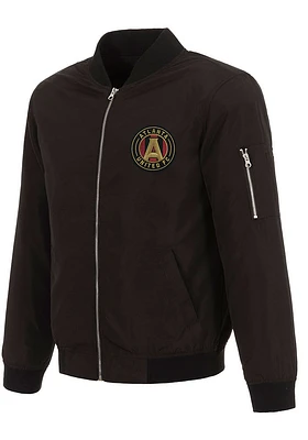 Atlanta United FC Mens Black Nylon Bomber Light Weight Jacket