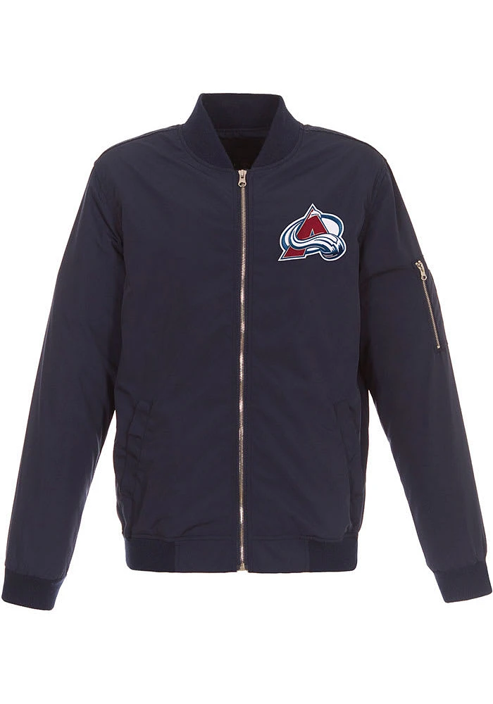 Colorado Avalanche Mens Navy Blue Nylon Bomber Light Weight Jacket