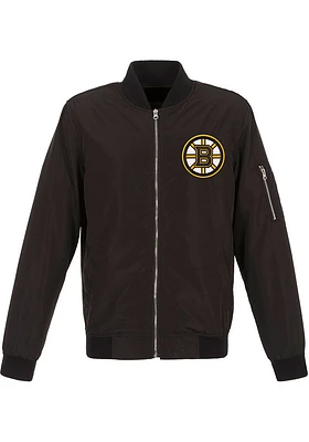 Boston Bruins Mens Black Nylon Bomber Light Weight Jacket