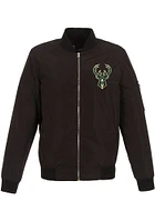Milwaukee Bucks Mens Black Nylon Bomber Light Weight Jacket