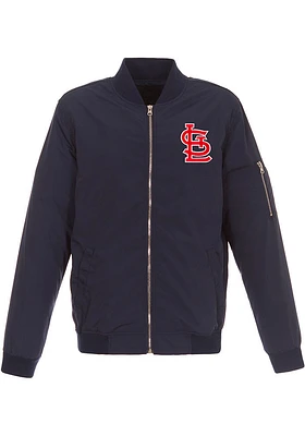 St Louis Cardinals Mens Navy Blue Nylon Bomber Light Weight Jacket