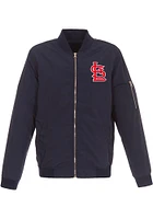 St Louis Cardinals Mens Navy Blue Nylon Bomber Light Weight Jacket