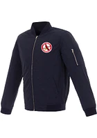 St Louis Cardinals Mens Navy Blue Nylon Bomber Circle Logo Light Weight Jacket