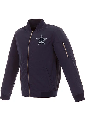 Dallas Cowboys Mens Navy Blue Nylon Bomber Light Weight Jacket