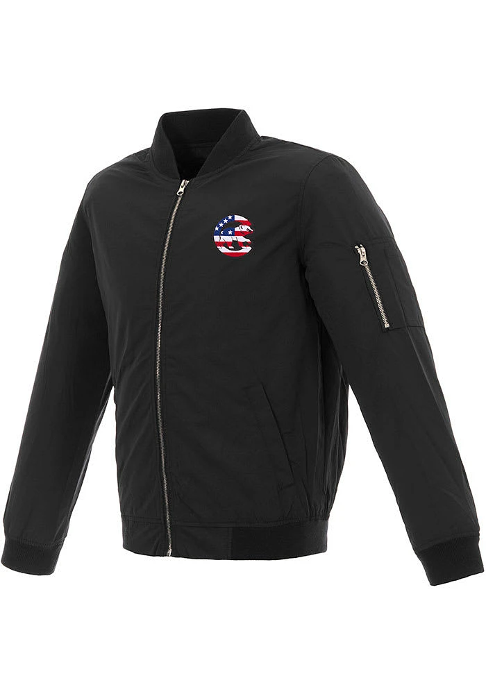 Chicago Cubs Mens Nylon Bomber Light Weight Jacket