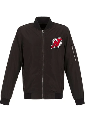 New Jersey Devils Mens Black Nylon Bomber Light Weight Jacket