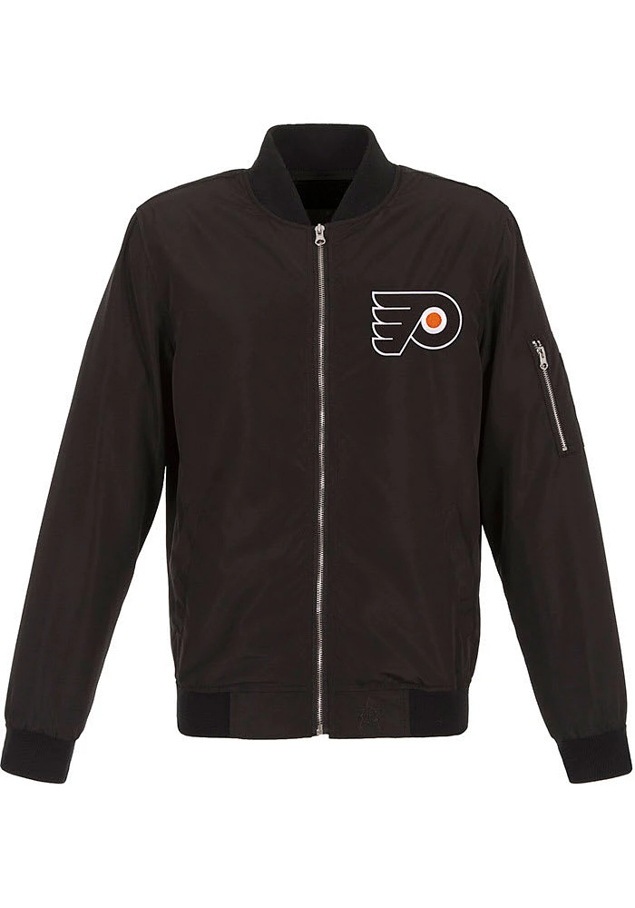 Philadelphia Flyers Mens Black Nylon Bomber Light Weight Jacket