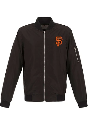 San Francisco Giants Mens Black Nylon Bomber Light Weight Jacket