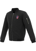 San Francisco Giants Mens Black Nylon Bomber Americana Light Weight Jacket