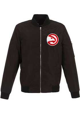 Atlanta Hawks Mens Black Nylon Bomber Light Weight Jacket