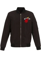 Miami Heat Mens Black Nylon Bomber Light Weight Jacket