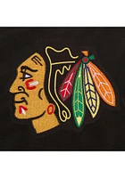 Chicago Blackhawks Mens Black Nylon Bomber Light Weight Jacket