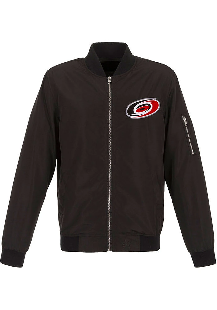 Carolina Hurricanes Mens Black Nylon Bomber Light Weight Jacket