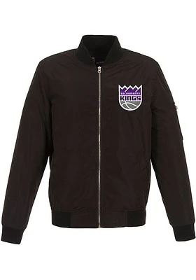 Sacramento Kings Mens Black Nylon Bomber Light Weight Jacket