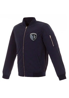 Sporting Kansas City Mens Navy Blue Nylon Bomber Light Weight Jacket