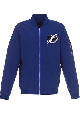 Tampa Bay Lightning Mens Blue Nylon Bomber Light Weight Jacket