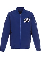 Tampa Bay Lightning Mens Blue Nylon Bomber Light Weight Jacket