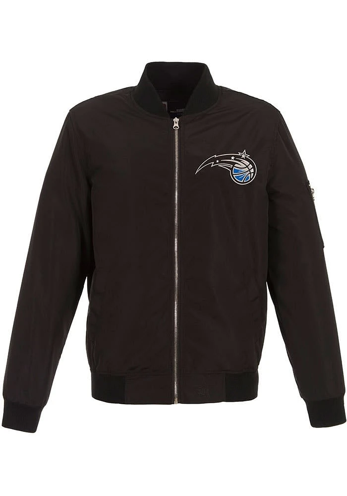 Orlando Magic Mens Black Nylon Bomber Light Weight Jacket