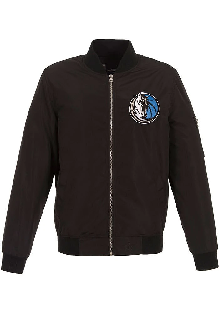 Dallas Mavericks Mens Black Nylon Bomber Light Weight Jacket
