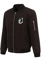 Minnesota United FC Mens Black Nylon Bomber Light Weight Jacket