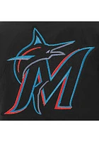 Miami Marlins Mens Black Nylon Bomber Light Weight Jacket